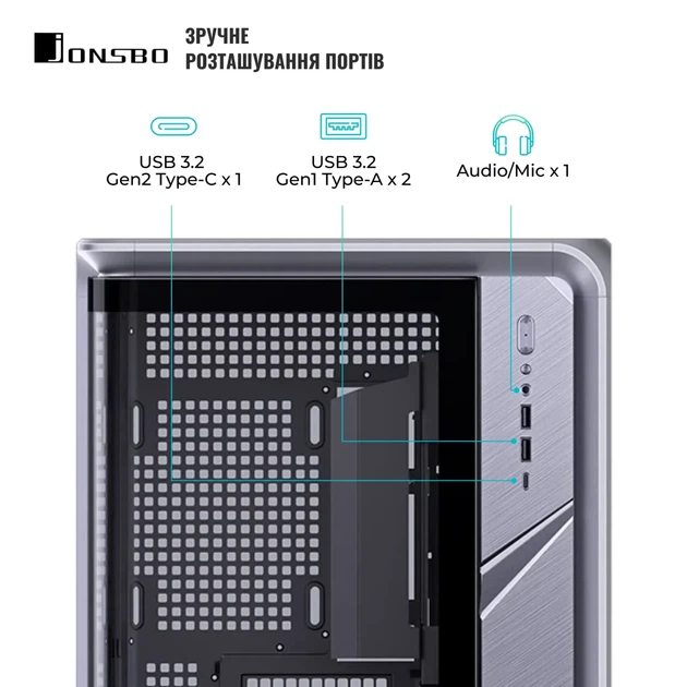 Корпус JONSBO BO400CG Gray - зображення 5