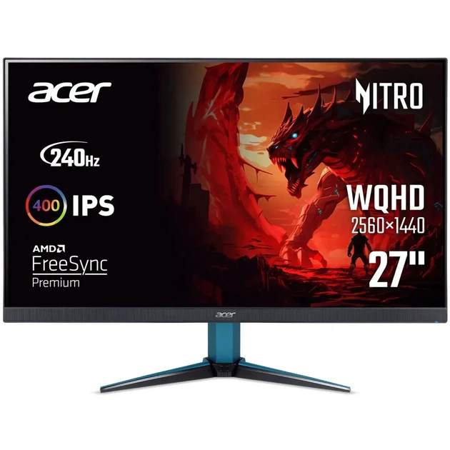 Монітор 27' Acer Nitro VG272UW2bmiipx (UM.HV2EE.201) 2560x1440 (2K) IPS 240Hz 1ms, 400cd/m², 8-Bit, FreeSync, 2xHDMI, DP - Фото 1 Монітор 27' Acer Nitro VG272UW2bmiipx (UM.HV2EE.201) 2560x1440 (2K) IPS 240Hz 1ms, 400cd/m², 8-Bit, FreeSync, 2xHDMI, DP - зображення 1