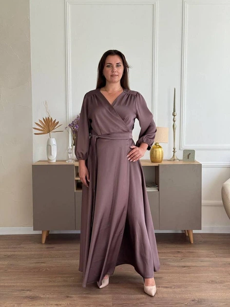 Нарядное атласное платье на запах капучино FashionYouWant L/XL капучино 43458041 - Фото 3 Нарядное атласное платье на запах капучино FashionYouWant L/XL капучино 43458041 - изображение 3