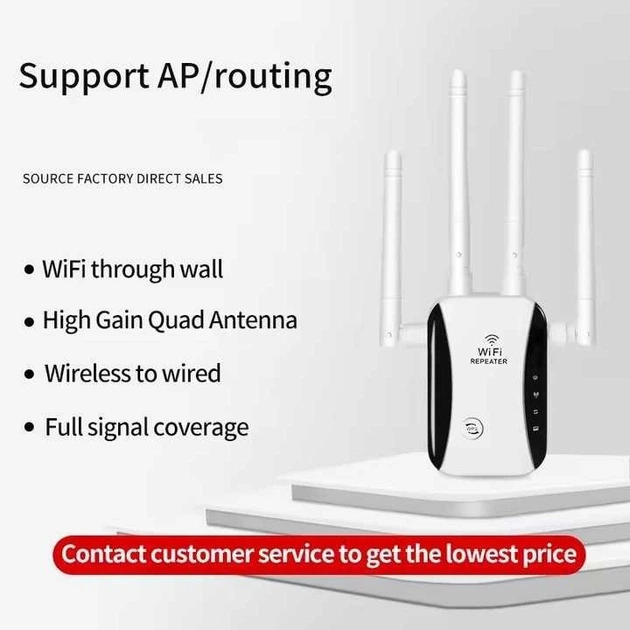 Усилитель Wi-Fi сигнала LV-WR29 2.4 ГГц до 300 Мбит/с с 4 антеннами и подключением в розетку - изображение 2