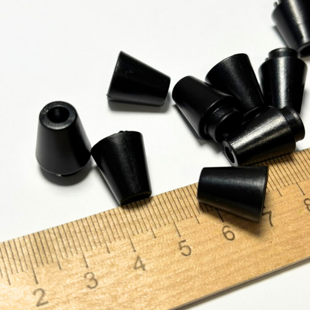 Застібка-кінцевик для шнура конус 5 пар пластик чорний 27.5х12мм - Фото 3 Застібка-кінцевик для шнура конус 5 пар пластик чорний 27.5х12мм - зображення 3
