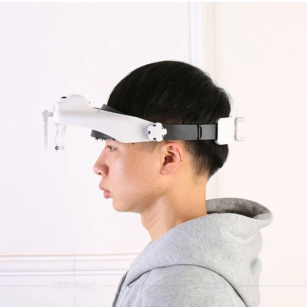 Лупа окуляри бінокулярні Magnifier 81000-S з LED підсвіткою / збільшення 1.2X 2X 8X - зображення 5
