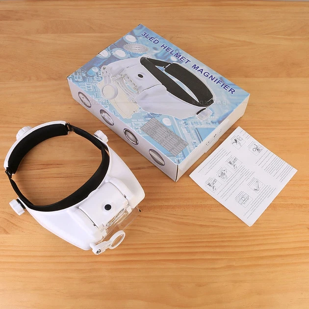 Лупа окуляри бінокулярні Magnifier 81000-S з LED підсвіткою / збільшення 1.2X 2X 8X - зображення 8