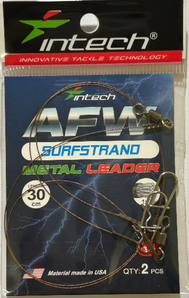 Поводок Intech AFW Surfstrand 1x7, 30 см, 0,34 мм, 30 lb (13,5 кг), 2 шт./уп.(FS_986372950ADE) - Фото 1 Поводок Intech AFW Surfstrand 1x7, 30 см, 0,34 мм, 30 lb (13,5 кг), 2 шт./уп.(FS_986372950ADE) - изображение 1