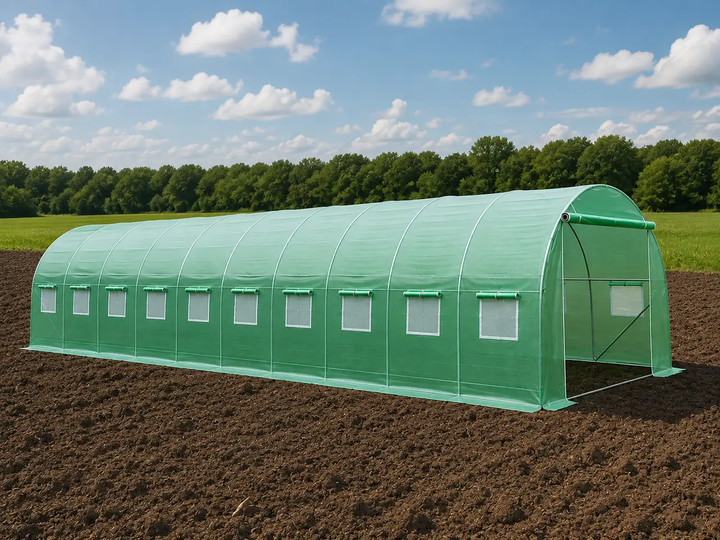 Теплица Садовая Усиленная 36 М² 12 × 3 × 2 М 20 Окон Армированная Пленка Uv-4 Оцинкованный Каркас 25 Мм (402875) - изображение 3