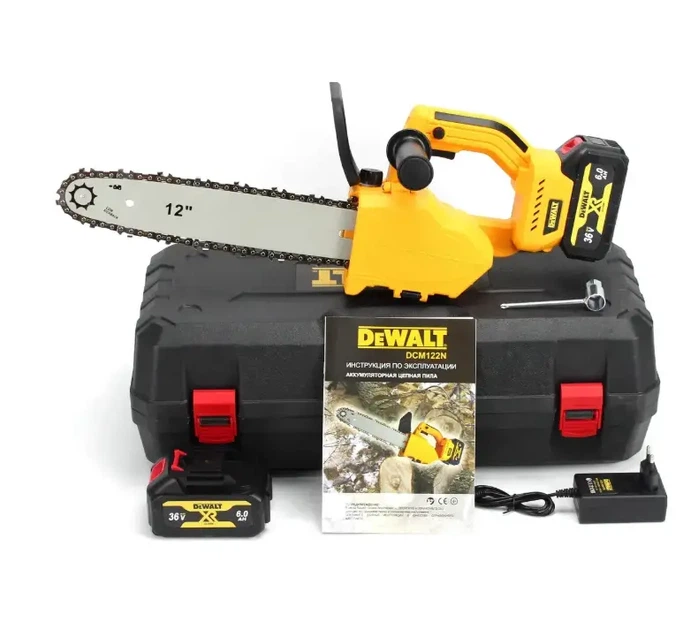 Цепная пила аккумуляторная DeWalt DCM122N шина 30 см 36V 6.0Ач скорость 9 м/сек., шаг цепи 1/4" - изображение 14