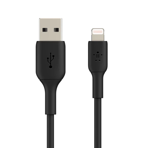 Кабель Belkin USB-A - Lightning PVC Black 1m (CAA001BT1MBK) - Фото 2 Кабель Belkin USB-A - Lightning PVC Black 1m (CAA001BT1MBK) - изображение 2