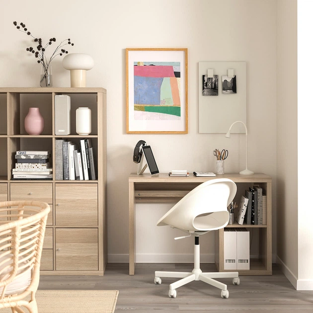 Письменный стол и стул, дуб белый/белый KALLAX/LOBERGET IKEA 195.550.09 - Фото 2 Письменный стол и стул, дуб белый/белый KALLAX/LOBERGET IKEA 195.550.09 - изображение 2