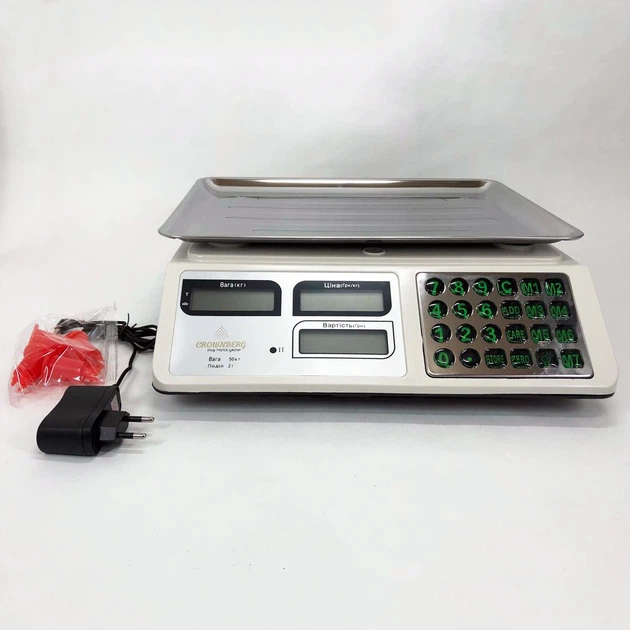 Весы торговые электронные до 50 кг. Crownberg CB-5006, Весы торговые до 50 кг, Настольные торговые весы. - изображение 6