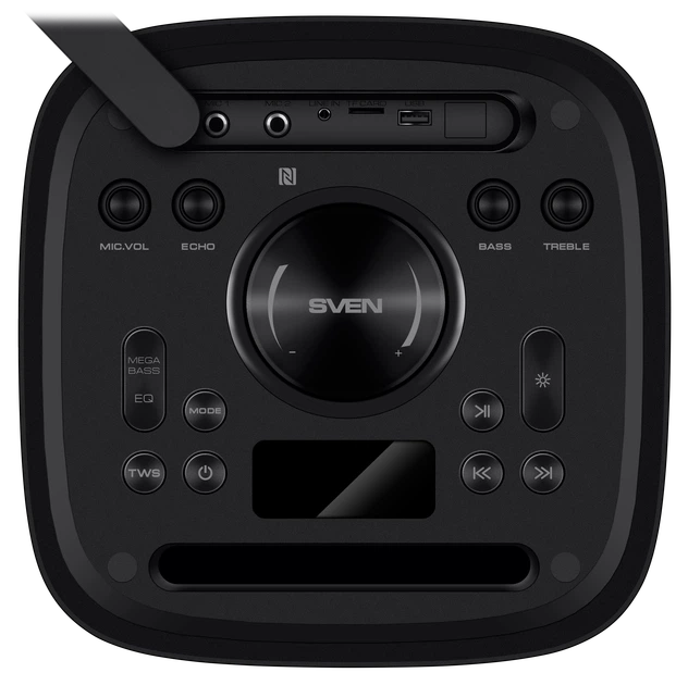 Портативная акустическая система SVEN PS-930, 150 Вт, Bluetooth, RGB-подсветка, караоке, Black - изображение 11