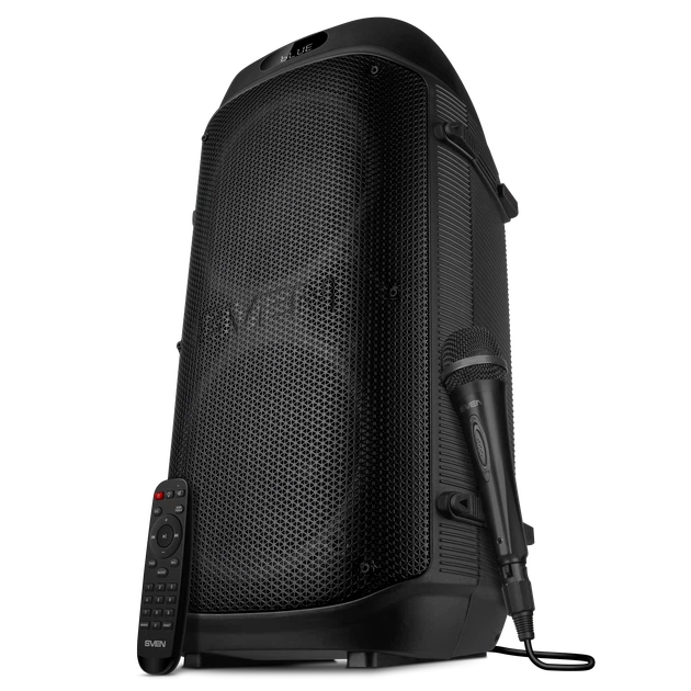 Портативная акустическая система SVEN PS-850, 100 Вт, Bluetooth, RGB-подсветка, караоке, микрофон, Black - Фото 6 Портативная акустическая система SVEN PS-850, 100 Вт, Bluetooth, RGB-подсветка, караоке, микрофон, Black - изображение 6