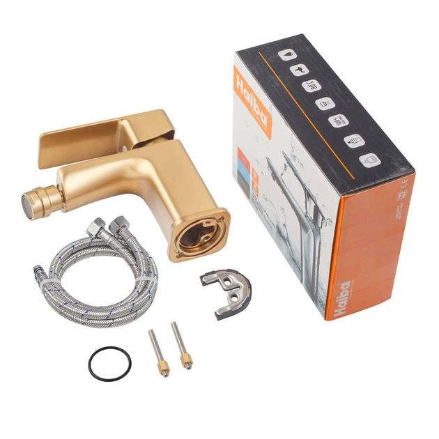 Змішувач для біде HAIBA KUBUS 002 BRUSHED GOLD (Колір матове золото) (HB9624) - изображение 2