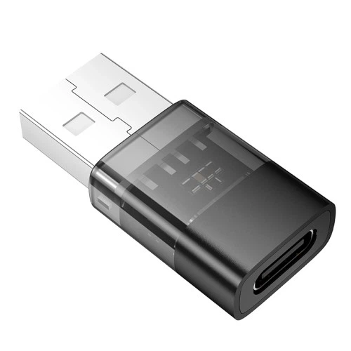 Перехідник HOCO UA36C USB-A male на USB Type-C female, чорний - Фото 5 Перехідник HOCO UA36C USB-A male на USB Type-C female, чорний - изображение 5