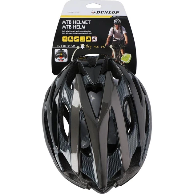 Шлем велосипедный Dunlop MTB L Black (5904501203296) - изображение 3
