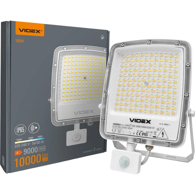 Светодиодный прожектор Videx F5 100W с датчиком движения и освещенности White (VL-F5-100CW-S) [174688] - изображение 15