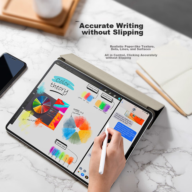 Защитная пленка BASEUS Paper-Like для iPad, AR-пленка, пленка для планшетов Apple, пыленепроницаемая [реалистичная текстура бумаги, ультратонкий экран], подходит для моделей iPad Air 8/7/6 с диагональю 26/25/24 дюйма. - изображение 9