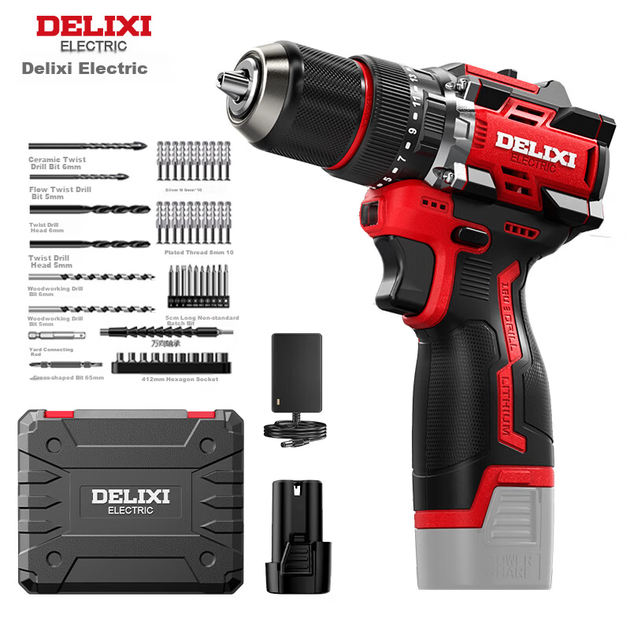 Delixi Electric 16.8V Безщітковий ударний акумуляторний дриль-шуруповерт Електричний побутовий викрутка Набір інструментів для свердління стін DLX-643CJ - изображение 4