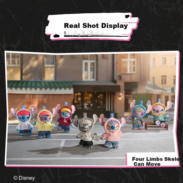 MINISO Disney Stitch GenZ Street Графіті Плюшева сліпа коробка кулон фігурка іграшка прикраса подарунок на день народження дисплей коробка - изображение 5