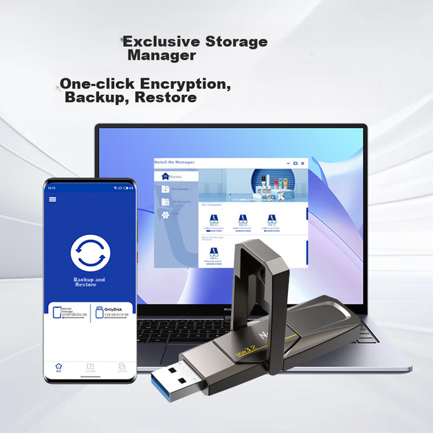 Твердотільний флеш-накопичувач Netac 512 ГБ USB 3.2 US5 Type-C з двома інтерфейсами, швидкість читання 530 МБ/с, запису 450 МБ/с, для мобільних пристроїв, твердотільний накопичувач для телефону та комп'ютера, прискорення - Фото 7 Твердотільний флеш-накопичувач Netac 512 ГБ USB 3.2 US5 Type-C з двома інтерфейсами, швидкість читання 530 МБ/с, запису 450 МБ/с, для мобільних пристроїв, твердотільний накопичувач для телефону та комп'ютера, прискорення - зображення 7