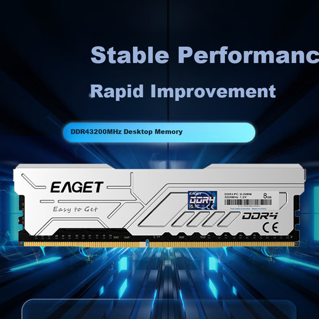 EAGET, комплект 16 ГБ (8 ГБ x 2), DDR4 3200 МГц, модуль памяти для настольного компьютера, радиатор, совместим с игровыми и киберспортивными консолями PS40. - изображение 5