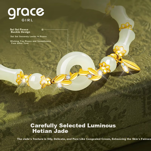 Браслет Grace Girl Suisui із пряжкою безпеки для жінок, Hetian Jade, з бісеру, легкі розкішні ювелірні вироби, подарунок на День матері 520 на день народження для дівчини - Фото 5 Браслет Grace Girl Suisui із пряжкою безпеки для жінок, Hetian Jade, з бісеру, легкі розкішні ювелірні вироби, подарунок на День матері 520 на день народження для дівчини - зображення 5