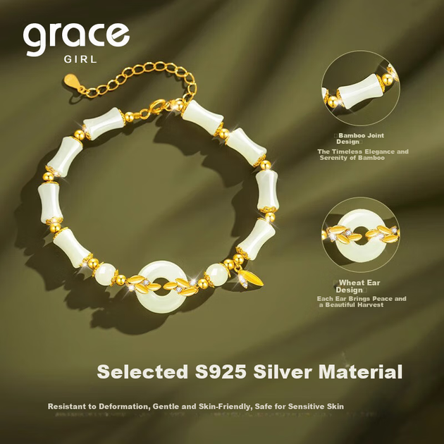 Браслет Grace Girl Suisui із пряжкою безпеки для жінок, Hetian Jade, з бісеру, легкі розкішні ювелірні вироби, подарунок на День матері 520 на день народження для дівчини - Фото 6 Браслет Grace Girl Suisui із пряжкою безпеки для жінок, Hetian Jade, з бісеру, легкі розкішні ювелірні вироби, подарунок на День матері 520 на день народження для дівчини - зображення 6