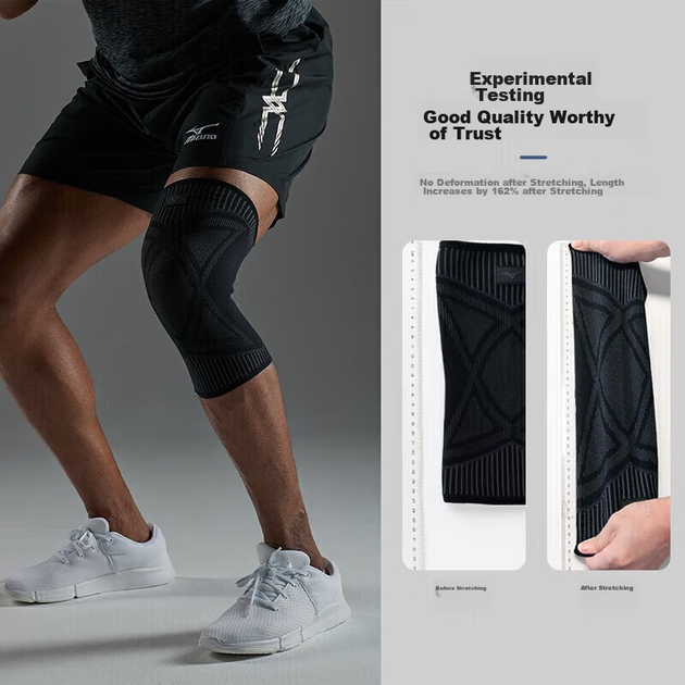 Наколенник MIZUNO для спорта, танцев, баскетбола, бега, женского фитнеса, защита колена от мениска и суставов, 1503-L, розовый, цельный. - изображение 11