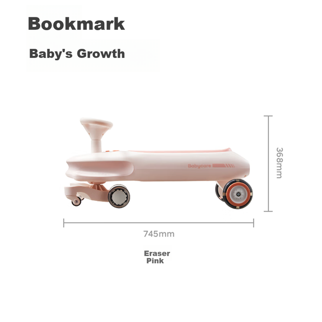 Детский самокат-качалка Babycare Noah Twist Ride-On Anti-Tip Toddler Scooter Rocking Car Baby Glide Toy 3-6 Years Rubber Pink - Фото 4 Детский самокат-качалка Babycare Noah Twist Ride-On Anti-Tip Toddler Scooter Rocking Car Baby Glide Toy 3-6 Years Rubber Pink - изображение 4