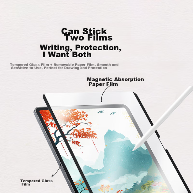 Магнітна знімна паперова плівка UGREEN для екрану iPad Air 8/7/6, сумісна з Air 13-дюймовим M4 Chip 2026, модель Apple Tablet, письмо, малювання, захист від відбитків пальців - изображение 13