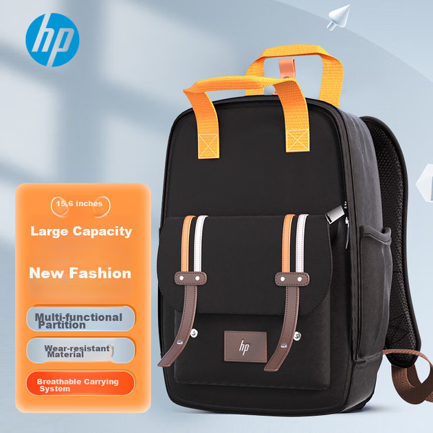 Рюкзак HP, дорожня сумка для чоловіків та жінок, діловий портфель, шкільний рюкзак для студентів коледжу, рюкзак для ноутбука, сумка для роботи, сумка для ноутбука, модний рюкзак, яскраво-помаранчевий - зображення 4
