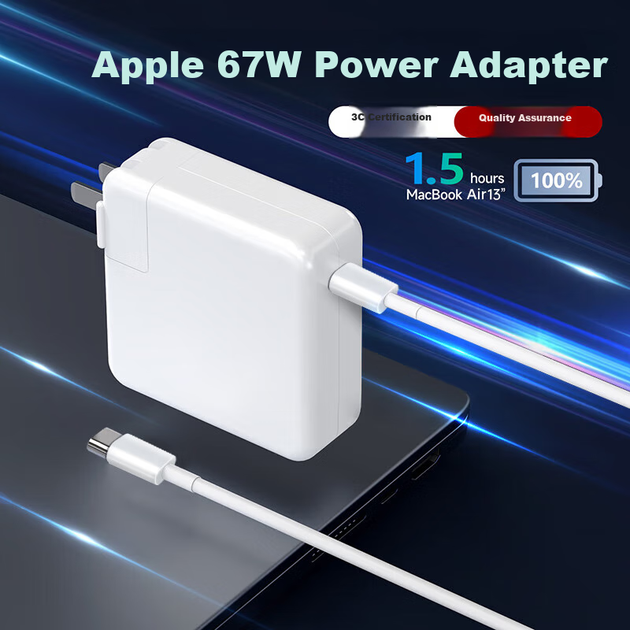 Комплект кабелів Youpin для зарядки Apple для ноутбука Type-C, USB-C PD67W, адаптер живлення для MacBook Pro/Air, A2442 A2681 - изображение 8