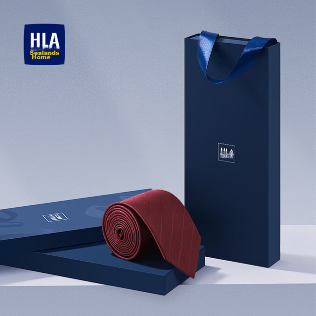 Подарунковий набір HLA для чоловіків у червоному кольорі, без краватки та блискавки, у смужку, для бізнес-весілля, нареченого та дружки, новорічний подарунок - зображення 10