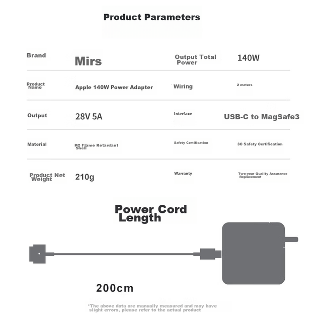 Комплект зарядных устройств Mryc для ноутбуков Apple: 140 Вт Type-C — MagSafe 3, кабель питания для MacBook Pro/Air, 2 метра USB-C. - изображение 11