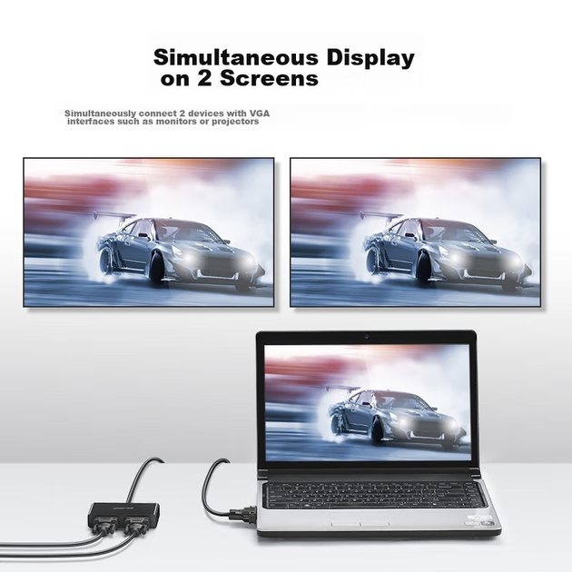 Разветвитель видеосигнала UGREEN 40254 VGA, 1 вход и 2 виходи - изображение 4