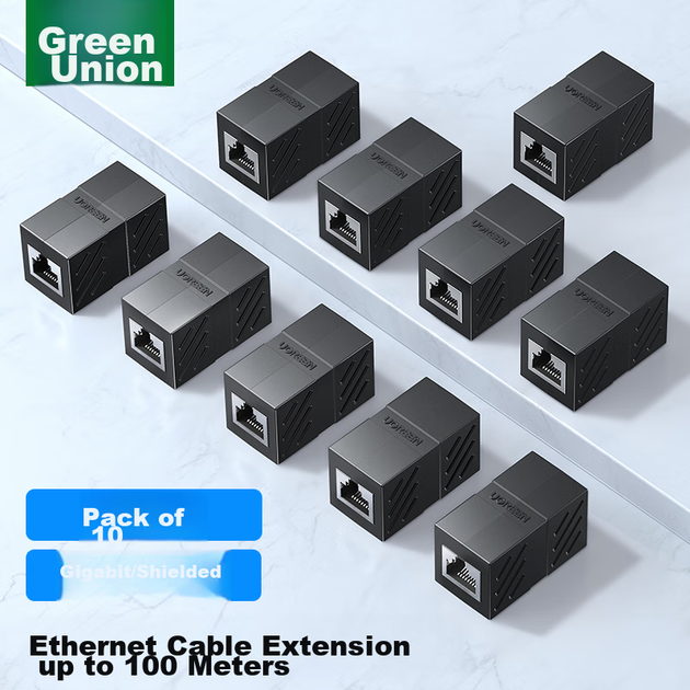 Соединитель витой пари Ugreen RJ-45 STP Cat 5e сквозной 10 шт. Черный - изображение 11