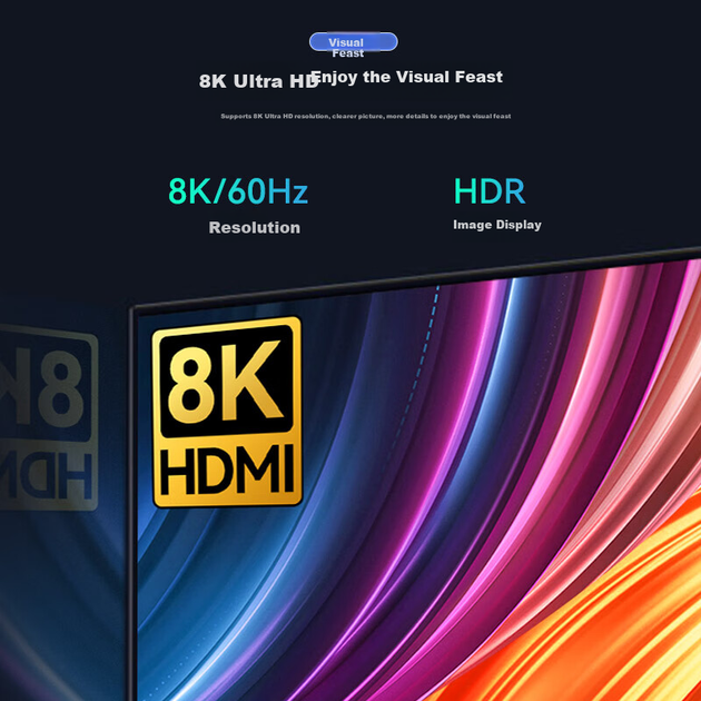 HDMI 2.1 комутатор BIAZE з пультом дистанційного керування, 5-дюймовий розгалужувач екрана 8K/60Hz, пристрій для спільного використання з ноутбука на телевізор-проектор 4K/120Hz - Фото 6 HDMI 2.1 комутатор BIAZE з пультом дистанційного керування, 5-дюймовий розгалужувач екрана 8K/60Hz, пристрій для спільного використання з ноутбука на телевізор-проектор 4K/120Hz - изображение 6