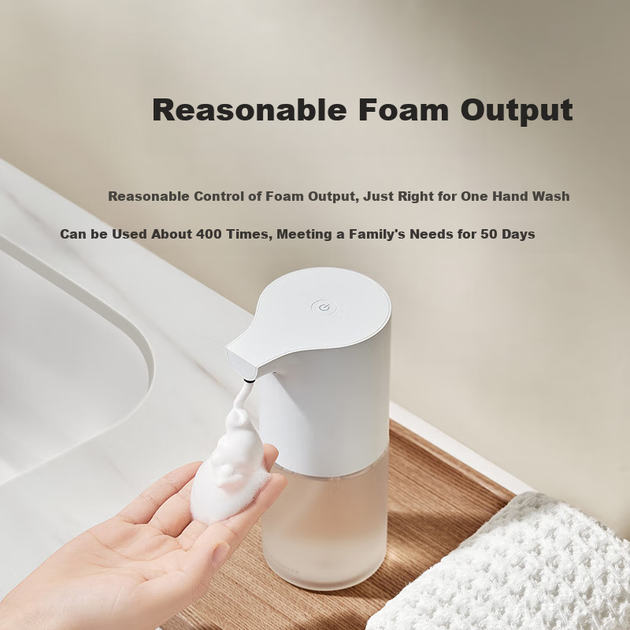 Mijia Xiaomi Automatic Hand Washer 1S Set, автоматична мийка для рук із зарядним піноутворювачем, антибактеріальним дозатором мила, автоматична дезінфікуюча машина для рук для кухні та ванної кімнати, подарунок 520 - изображение 9