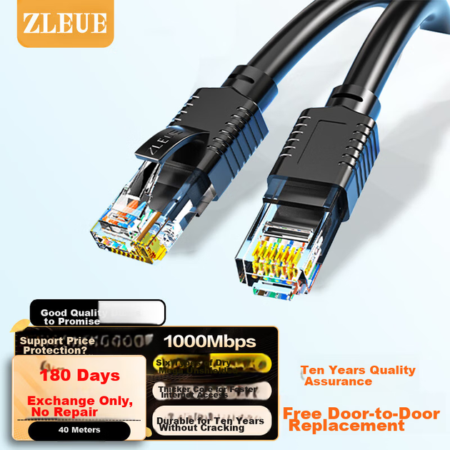 Патч-корд ZLEUE Cat 6 UTP 1 Гбит/с 250 МГц 40 м Черный (ZL-6400BK) - изображение 4