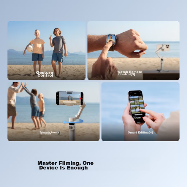 Легкий підвіс DJI Osmo Mobile 7 для смартфона, стабілізатор OM7, розумне відстеження, селфі-палка, інструмент для прямі трансляції відеоблогів - изображение 8