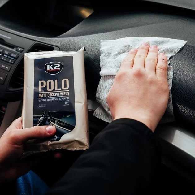 Салфетки влажные K2 Polo Matt Wipes для очистки приборной панели и пластиковых деталей 24 шт. (K425) - изображение 2