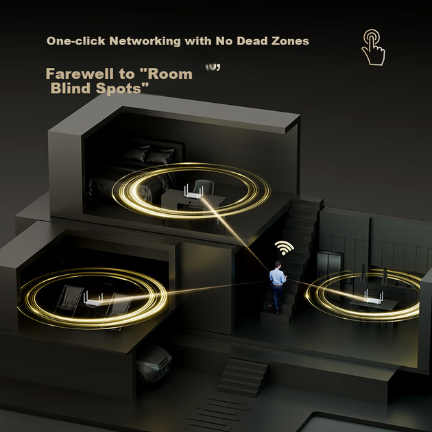 U-SPEED [Полноценное усиление сигнала] Гигабитный беспроводной Wi-Fi 6 роутер для дома на базе чипа Huawei HiSilicon AX3000, двухдиапазонная сеть 5G с возможностью прокладки кабелей через стены, обеспечивающая создание ячеистой сети для всего дома. - изображение 10