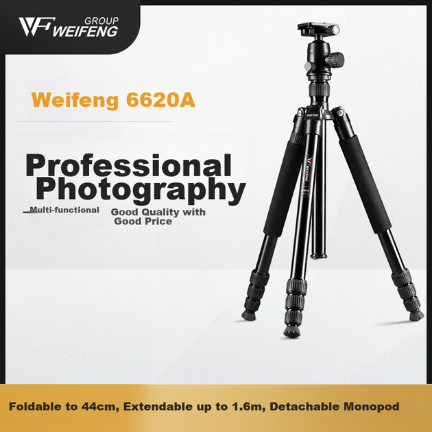 Штатив Weifeng WF-6620A портативный для путешествий, для камер и селфи, напольный - Фото 7 Штатив Weifeng WF-6620A портативный для путешествий, для камер и селфи, напольный - изображение 7
