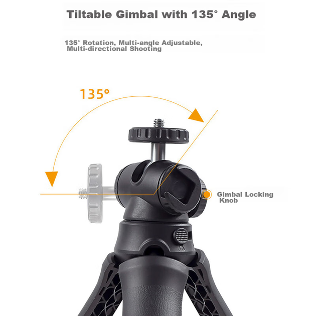 Штатив-монопод для селфі Qiye з кріпленням для DJI Pocket 3 20-54 см - зображення 6
