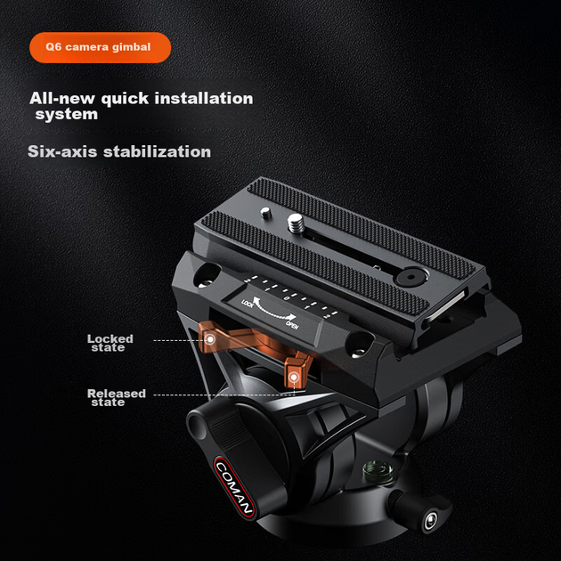 Штатив COMAN KX3939plus гидравлический профессиональный, для камеры и телефона - изображение 3