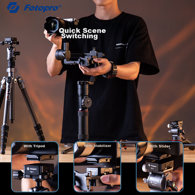 Стабілізатор Fotopro RZ-2, для бездзеркальних камер, швидкознімний - зображення 4