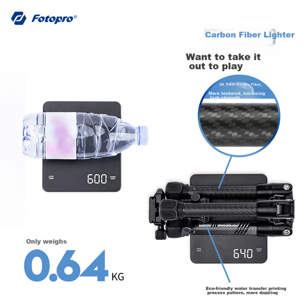 Портативний розширюваний штатив для камери Fotopro Air Three Mini з кульовою головкою та вуглецевого волокна з затискачем для телефону - Фото 3 Портативний розширюваний штатив для камери Fotopro Air Three Mini з кульовою головкою та вуглецевого волокна з затискачем для телефону - зображення 3