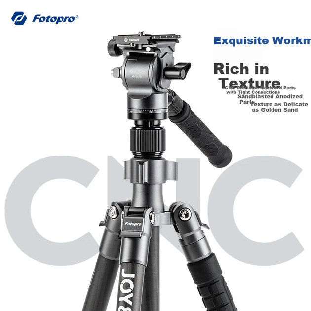 Видеоштатив Fotopro X-4CN VIDEO с гидравлической головкой, регулируемым моноподом и карбоновым креплением для фото- и видеосъемки, серебристый. - Фото 2 Видеоштатив Fotopro X-4CN VIDEO с гидравлической головкой, регулируемым моноподом и карбоновым креплением для фото- и видеосъемки, серебристый. - изображение 2