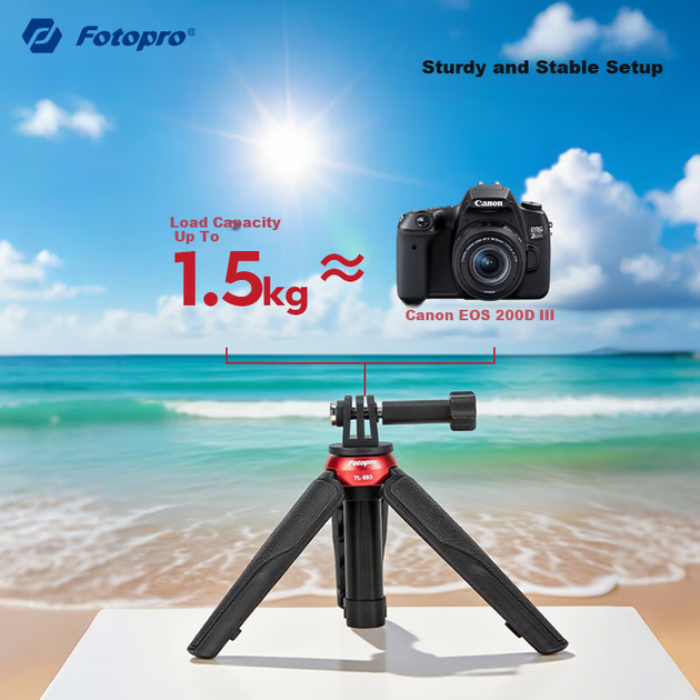 Штатив настольный Fotopro TL-603 для DJI Action 5 Pro/4 Pocket 3 Osmo 360 - изображение 5