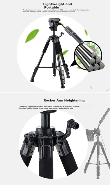 Штатив JJC, сумісний з камерами Sony A7r5/r4, A7m4/m3, A7s3, A9m3, A6400, FX3, модель VCT-VPR1, з пультом та кабелем затвора - зображення 3