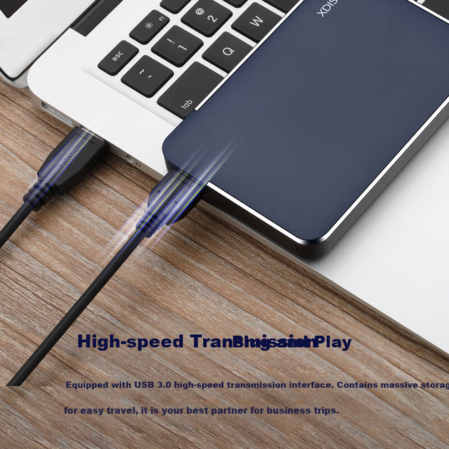 Диск Xiaopan (XDISK) X 2ТБ USB 3.0 внешний 2.5" темно-синий, для резервного копирования - изображение 2